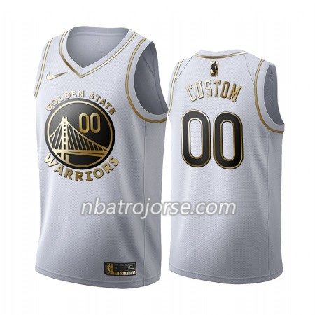 Män Golden State Warriors Tröja Skräddarsydda 2019-20 Nike Vit Golden Edition Swingman